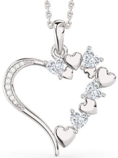 Large Diamond Platinum Heart Necklace