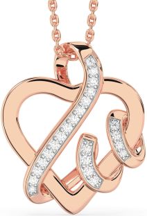 Diamond Rose Gold Heart Necklace