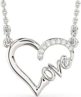 Diamond Platinum Heart Necklace