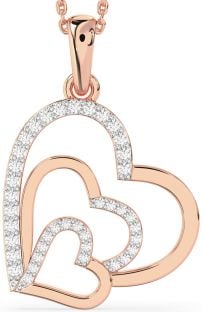 Diamond Rose Gold Heart Necklace