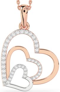 Diamond White Rose Gold Heart Necklace