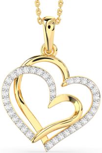 Large Diamond Gold Heart Necklace