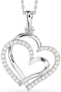 Large Diamond White Gold Heart Necklace