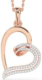 Diamond Rose Gold Heart Necklace