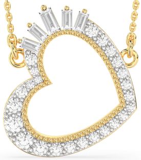 Large Diamond Gold Heart Necklace