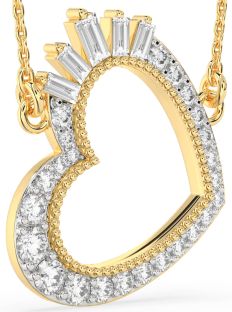 Large Diamond Gold Heart Necklace