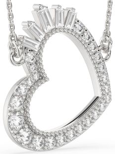 Large Diamond Platinum Heart Necklace
