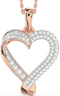 Diamond Rose Gold Heart Necklace