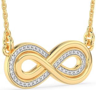 Large Diamond Gold Infinity Necklace