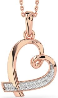Diamond Rose Gold Heart Necklace