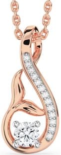 Diamond Platinum & Rose Gold Infinity Whale Tail Necklace