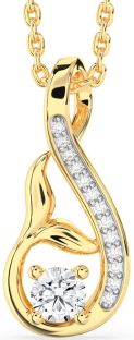 Diamond Gold Infinity Whale Tail Necklace