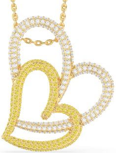 Large Yellow Diamond Gold Heart Necklace