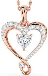 Diamond Rose Gold Heart Necklace