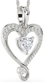 Diamond Platinum Heart Necklace