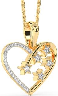 Diamond Gold Heart Star Necklace