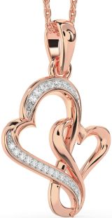 Diamond Rose Gold Heart Infinity Necklace