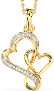 Diamond Gold Heart Infinity Necklace