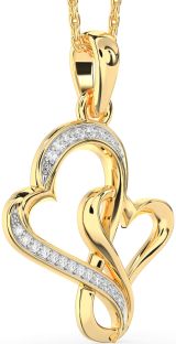 Diamond Gold Heart Infinity Necklace