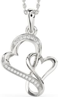 Diamond Platinum Heart Infinity Necklace