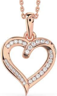 Diamond Rose Gold Heart Necklace