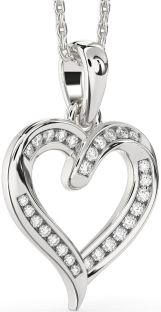 Diamond Platinum Heart Necklace