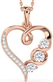 Diamond Rose Gold Heart Necklace