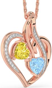 Diamond Rose Gold Heart Necklace