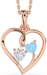 Rose Gold Silver Heart Necklace