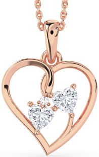 Diamond Rose Gold Heart Necklace