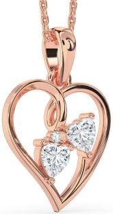 Diamond Rose Gold Heart Necklace