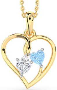Gold Silver Heart Necklace