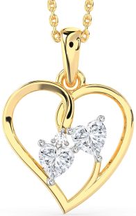 Diamond Platinum & Yellow Gold Heart Necklace
