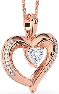 Diamond Rose Gold Heart Necklace