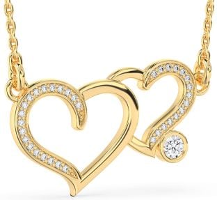 Large Diamond Gold Heart Necklace