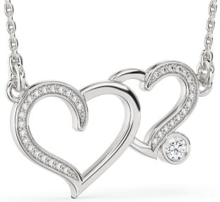 Large Diamond White Gold Heart Necklace