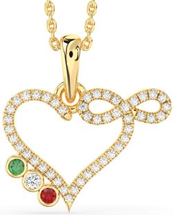 Diamond Gold Heart Infinity Mother's Necklace