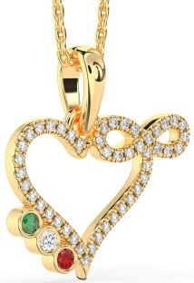 Diamond Gold Heart Infinity Mother's Necklace