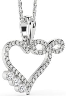 Diamond White Gold Heart Infinity Necklace