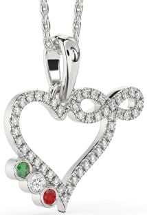 Diamond Platinum Heart Infinity Mother's Necklace