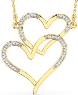 Large Diamond Gold Heart Necklace