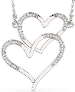 Large Diamond White Gold Heart Necklace