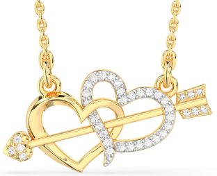 Large Diamond Gold Heart Necklace