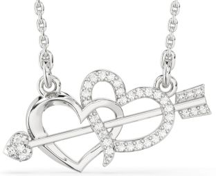 Large Diamond White Gold Heart Necklace