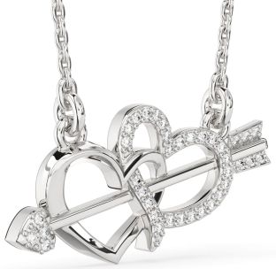 Large Diamond Platinum Heart Necklace