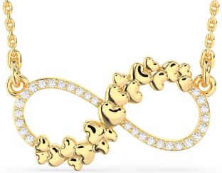Large Diamond Gold Infinity Heart Necklace
