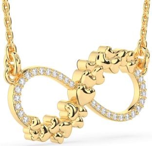 Large Diamond Gold Infinity Heart Necklace