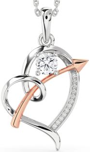 Diamond White Rose Gold Heart Necklace
