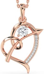 Diamond Rose Gold Heart Necklace