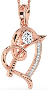 Diamond Rose Gold Heart Necklace